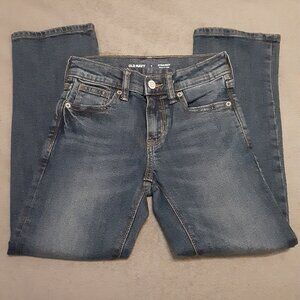 NWOT! OLDNAVY BOYS STRAIGHT LEG BUILT IN FLEX LONG JEANS SZ 7 MEDIUM WASH